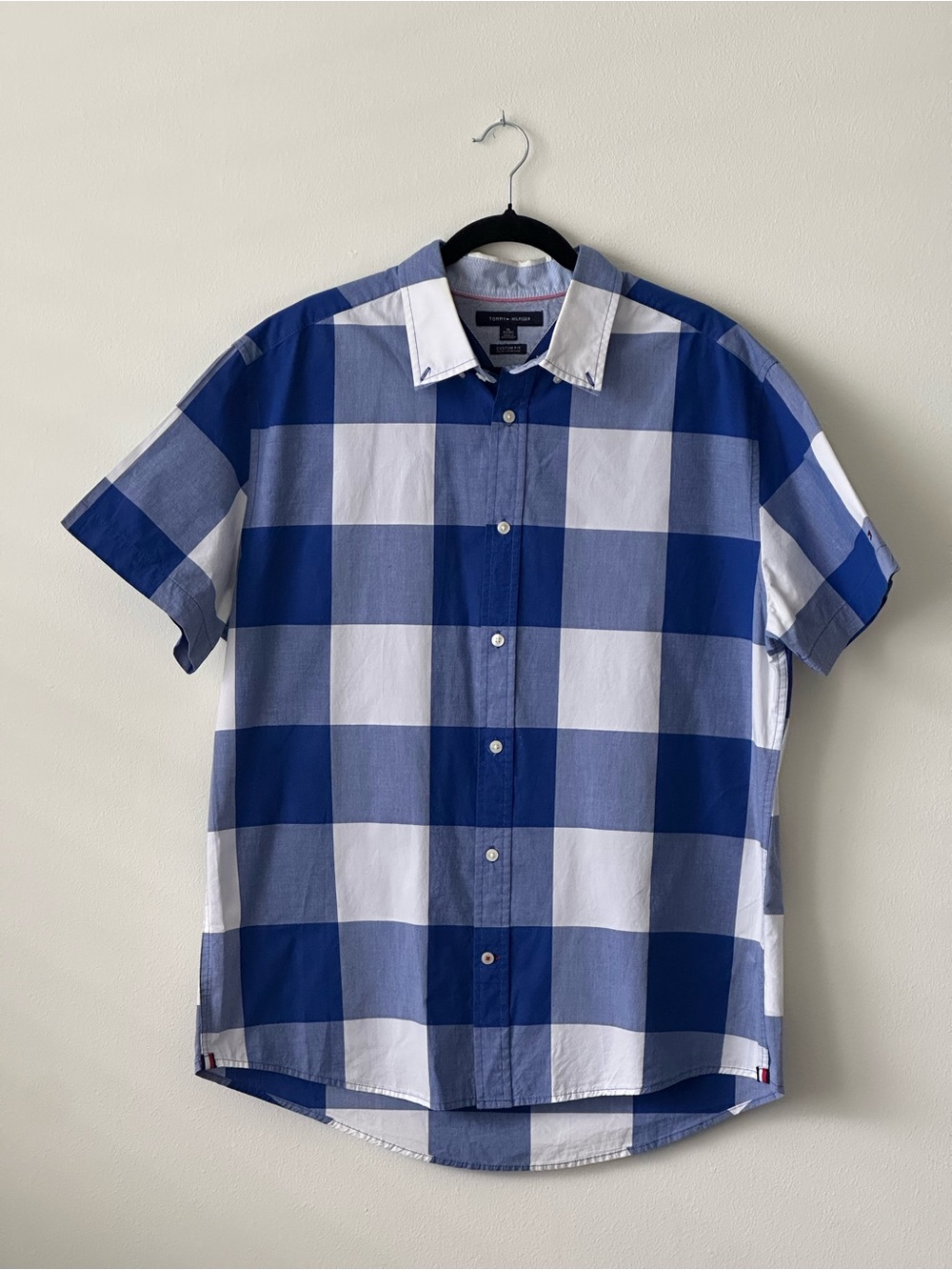 Tommy Hilfiger Classic Blue & White Check Short-Sleeve Shirt - Men